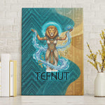 Tefnut Ancient Egyptian Canvas Wall Art with Water Drop and Lion Symbol