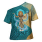Tefnut Ancient Egyptian Cross Shoulder Shirt with Water Drop and Lion Symbol