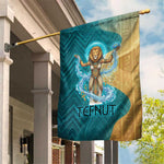 Tefnut Ancient Egyptian Garden Flag with Water Drop and Lion Symbol