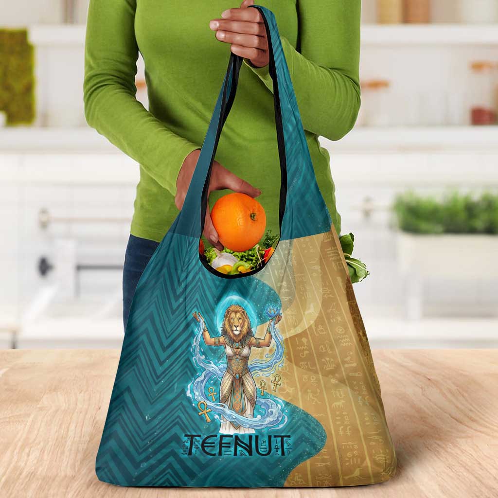 Tefnut Ancient Egyptian Grocery Bag with Water Drop and Lion Symbol