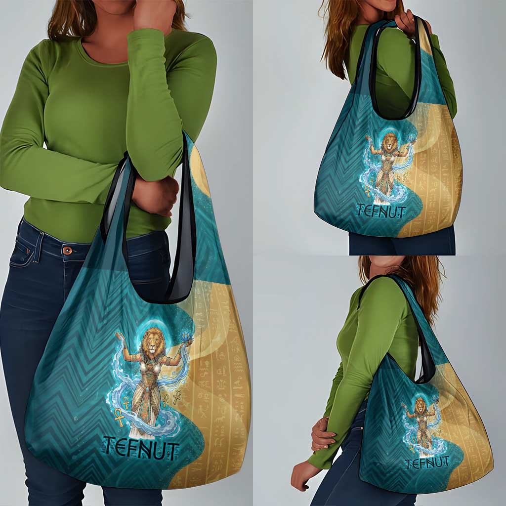 Tefnut Ancient Egyptian Grocery Bag with Water Drop and Lion Symbol