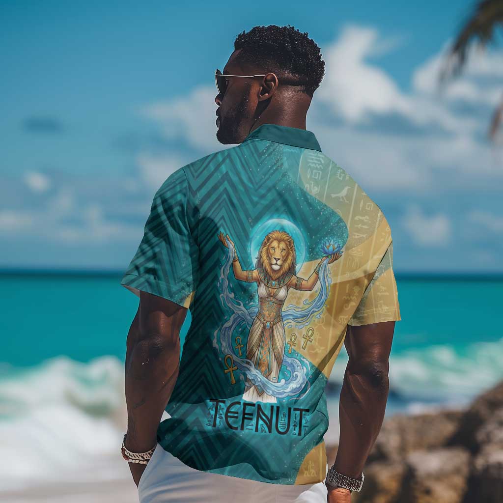 Tefnut Ancient Egyptian Hawaiian Shirt with Water Drop and Lion Symbol