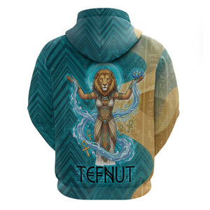 Tefnut Ancient Egyptian Hoodie with Water Drop and Lion Symbol