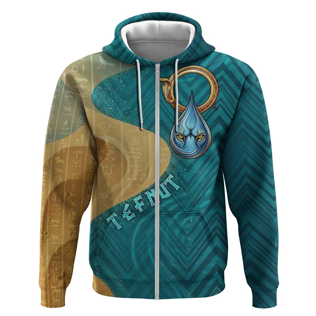 Tefnut Ancient Egyptian Hoodie with Water Drop and Lion Symbol