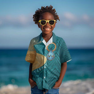 Tefnut Ancient Egyptian Kid Hawaiian Shirt with Water Drop and Lion Symbol