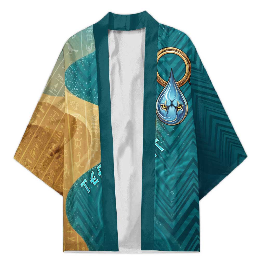 Tefnut Ancient Egyptian Kimono with Water Drop and Lion Symbol