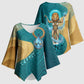 Tefnut Ancient Egyptian Kimono Sleeve Blouse with Water Drop and Lion Symbol
