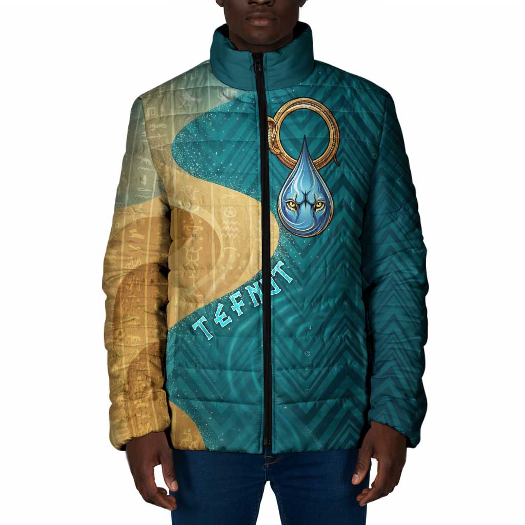 Tefnut Ancient Egyptian Padded Jacket with Water Drop and Lion Symbol