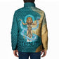 Tefnut Ancient Egyptian Padded Jacket with Water Drop and Lion Symbol