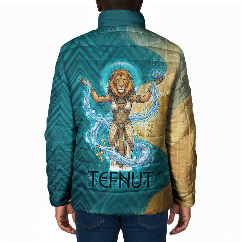 Tefnut Ancient Egyptian Padded Jacket with Water Drop and Lion Symbol