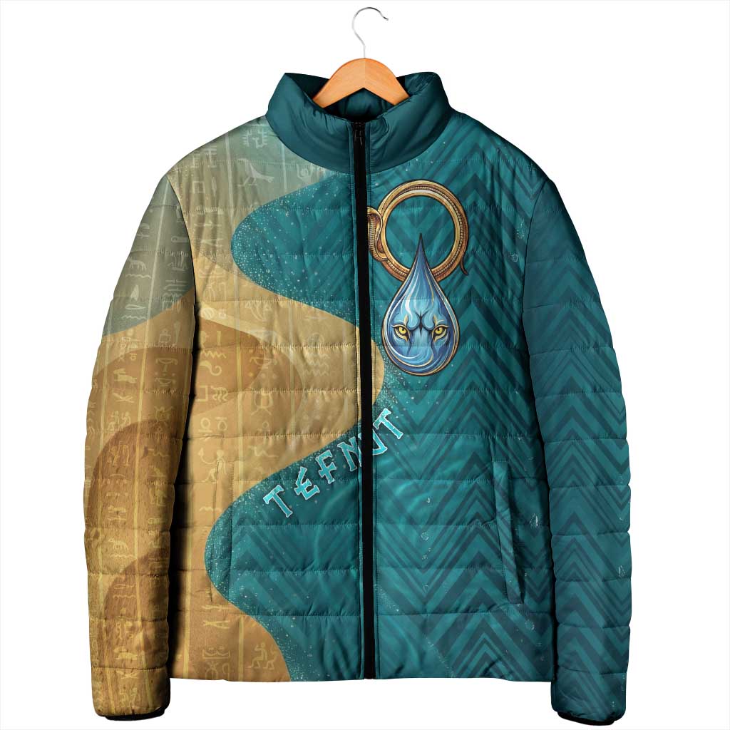 Tefnut Ancient Egyptian Padded Jacket with Water Drop and Lion Symbol