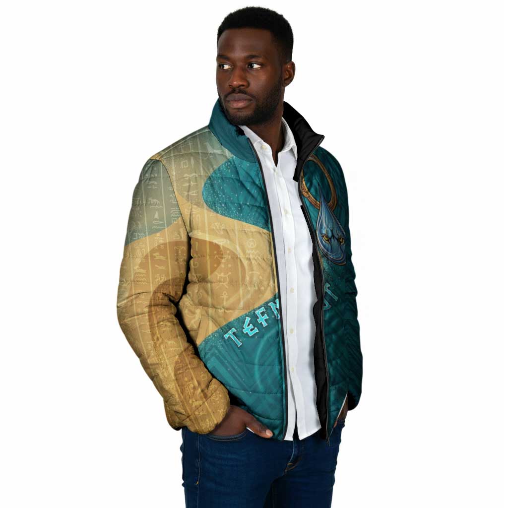 Tefnut Ancient Egyptian Padded Jacket with Water Drop and Lion Symbol