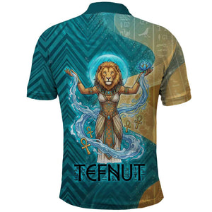 Tefnut Ancient Egyptian Polo Shirt with Water Drop and Lion Symbol