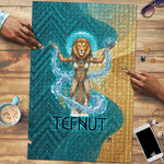 Tefnut Ancient Egyptian Puzzle with Water Drop and Lion Symbol