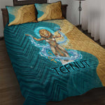 Tefnut Ancient Egyptian Quilt Bed Set with Water Drop and Lion Symbol