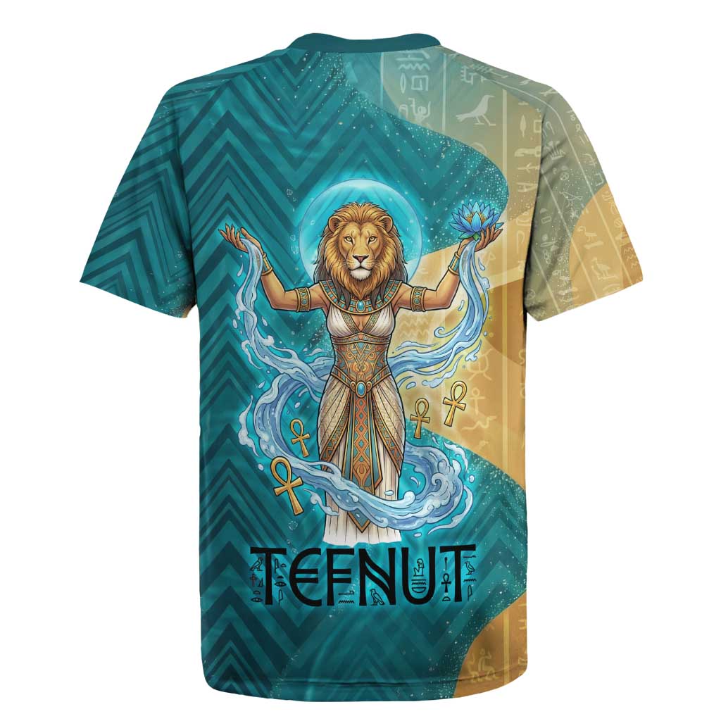 Tefnut Ancient Egyptian Rugby Jersey with Water Drop and Lion Symbol