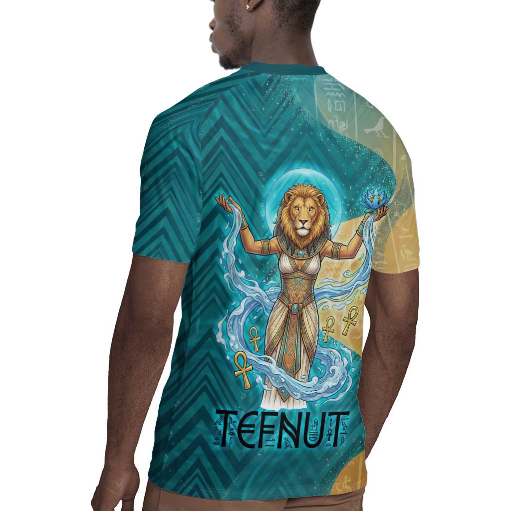 Tefnut Ancient Egyptian Rugby Jersey with Water Drop and Lion Symbol