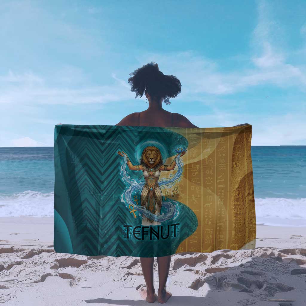 Tefnut Ancient Egyptian Sarong with Water Drop and Lion Symbol