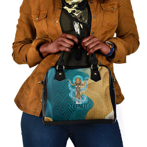 Tefnut Ancient Egyptian Shoulder Handbag with Water Drop and Lion Symbol