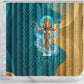 Tefnut Ancient Egyptian Shower Curtain with Water Drop and Lion Symbol