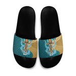 Tefnut Ancient Egyptian Slide Sandals with Water Drop and Lion Symbol