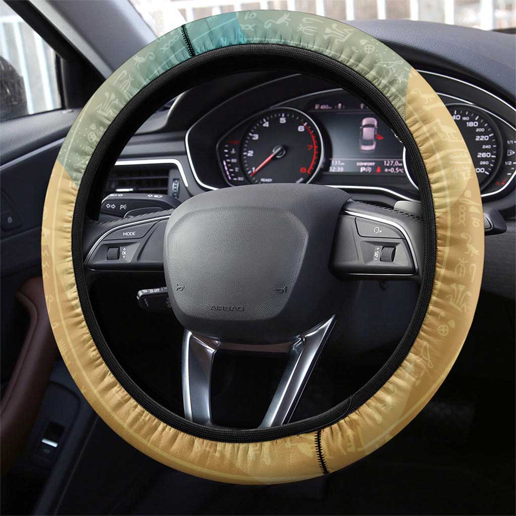 Tefnut Ancient Egyptian Steering Wheel Cover with Water Drop and Lion Symbol