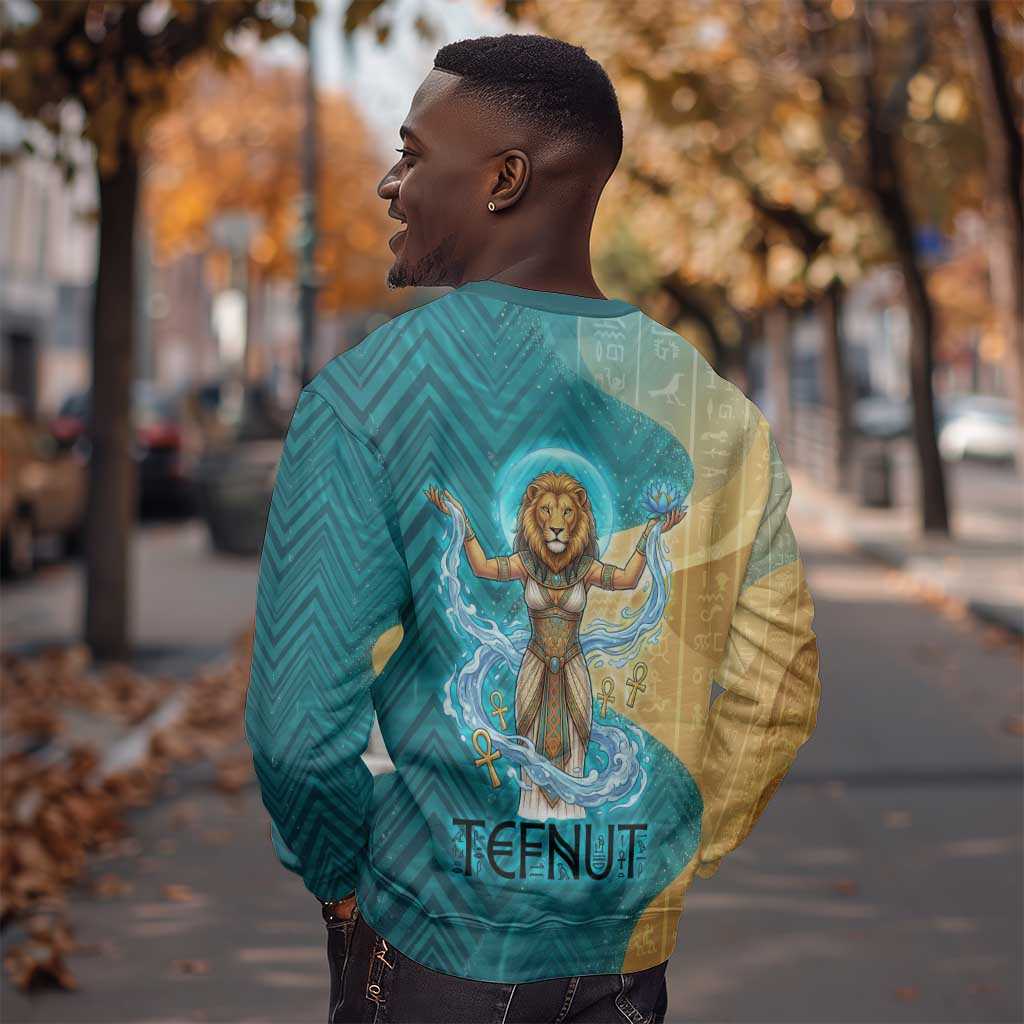 Tefnut Ancient Egyptian Sweatshirt with Water Drop and Lion Symbol