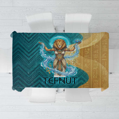 Tefnut Ancient Egyptian Tablecloth with Water Drop and Lion Symbol