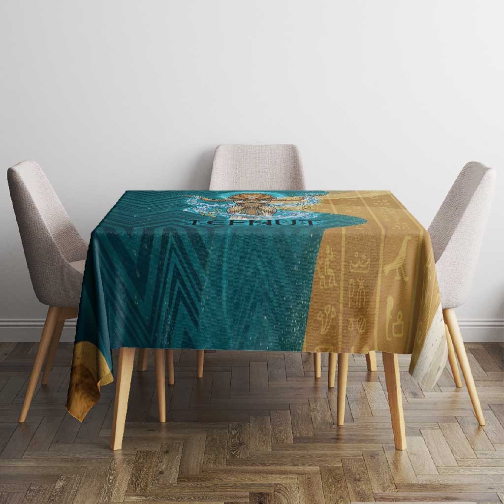 Tefnut Ancient Egyptian Tablecloth with Water Drop and Lion Symbol