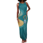Tefnut Ancient Egyptian Tank Maxi Dress with Water Drop and Lion Symbol