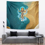 Tefnut Ancient Egyptian Tapestry with Water Drop and Lion Symbol