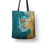 Tefnut Ancient Egyptian Tote Bag with Water Drop and Lion Symbol