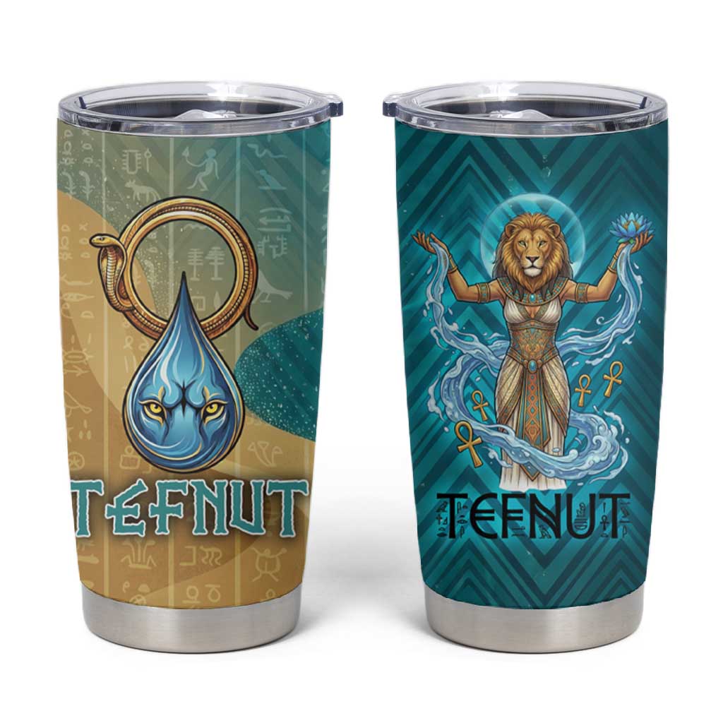 Tefnut Ancient Egyptian Tumbler Cup with Water Drop and Lion Symbol