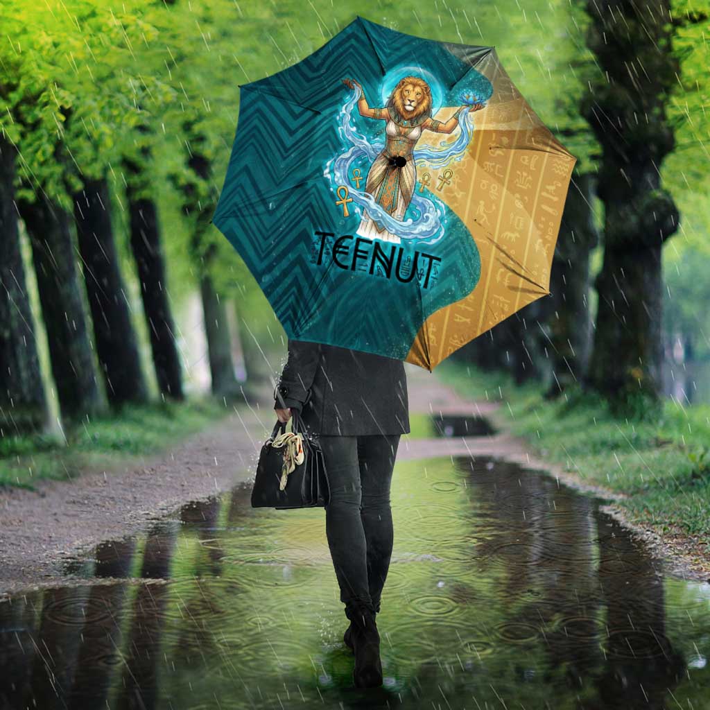 Tefnut Ancient Egyptian Umbrella with Water Drop and Lion Symbol