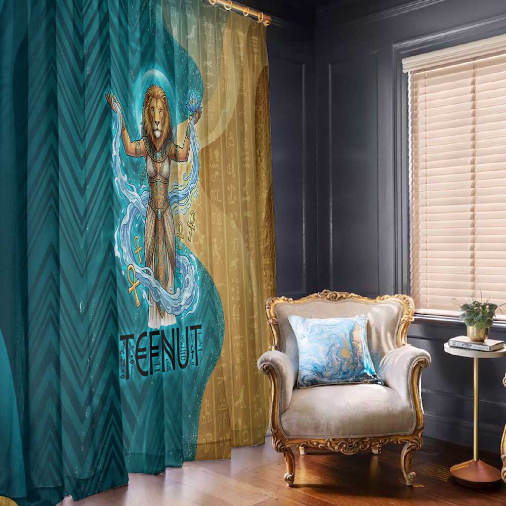 Tefnut Ancient Egyptian Window Curtain with Water Drop and Lion Symbol