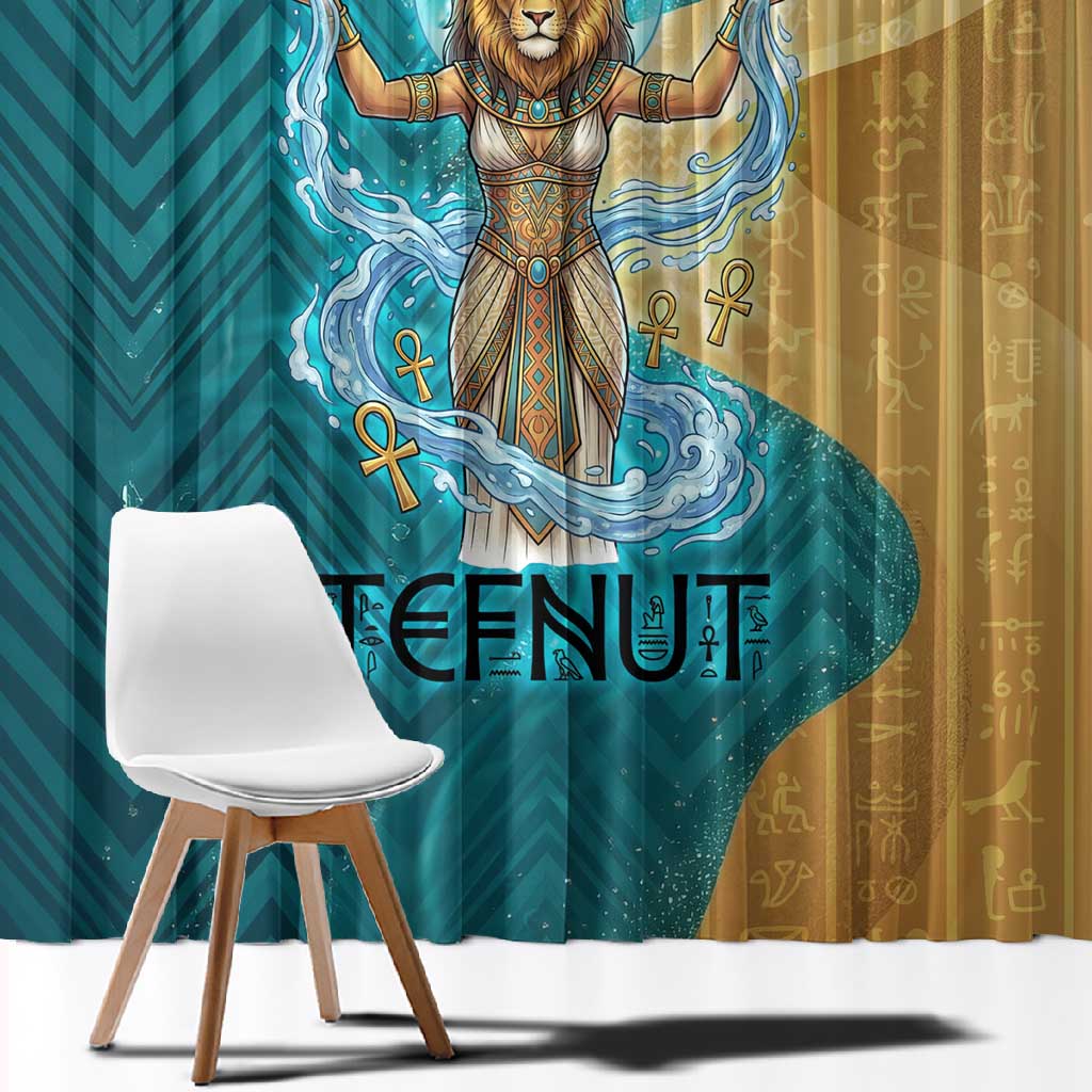 Tefnut Ancient Egyptian Window Curtain with Water Drop and Lion Symbol