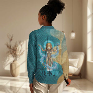 Tefnut Ancient Egyptian Women Casual Shirt with Water Drop and Lion Symbol