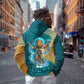 Tefnut Ancient Egyptian Zip Hoodie with Water Drop and Lion Symbol