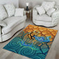 Egyptian Tefnut Fiery Eye Area Rug with Roaring Lion in Desert and Water Element