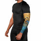 Egyptian Tefnut Fiery Eye Arm Sleeves with Roaring Lion in Desert and Water Element