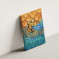 Egyptian Tefnut Fiery Eye Canvas Wall Art with Roaring Lion in Desert and Water Element