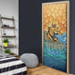 Egyptian Tefnut Fiery Eye Door Cover with Roaring Lion in Desert and Water Element