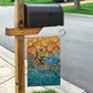 Egyptian Tefnut Fiery Eye Garden Flag with Roaring Lion in Desert and Water Element