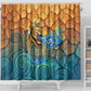 Egyptian Tefnut Fiery Eye Shower Curtain with Roaring Lion in Desert and Water Element