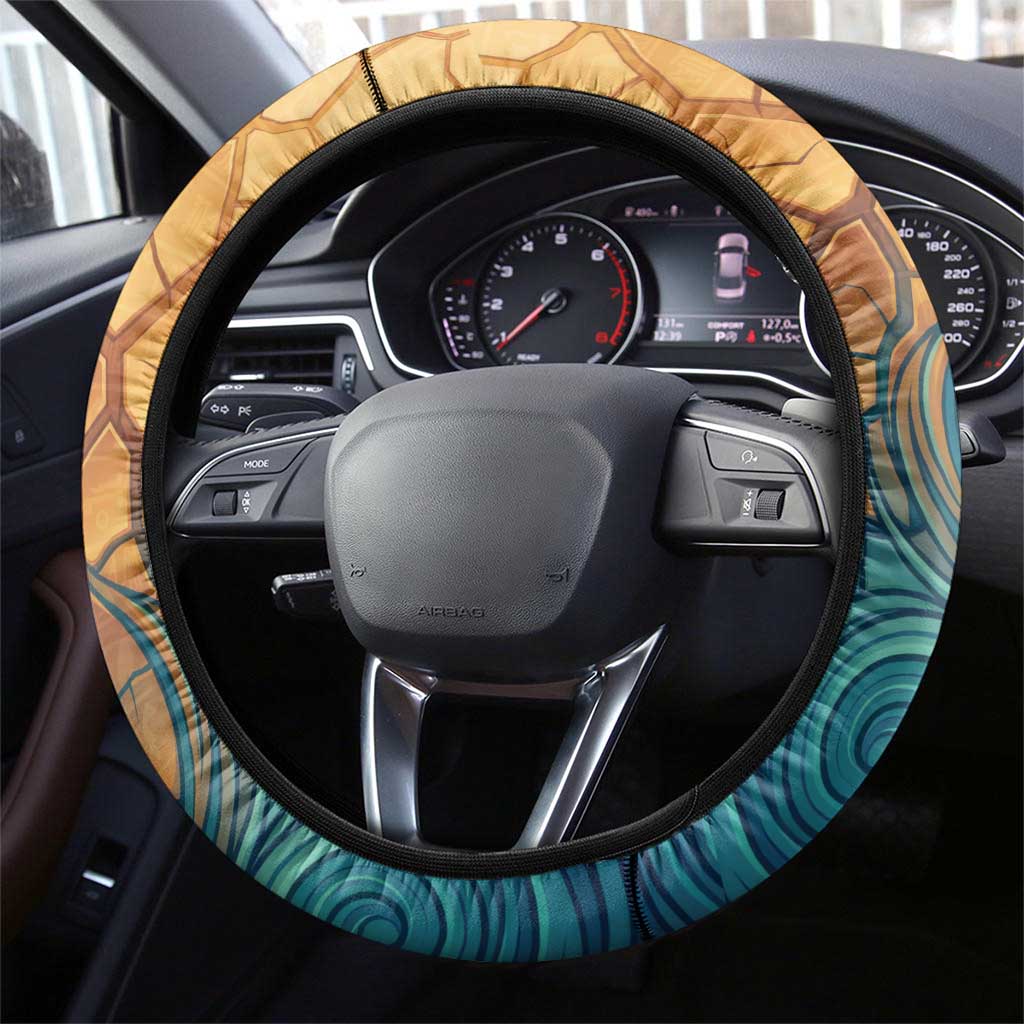 Egyptian Tefnut Fiery Eye Steering Wheel Cover with Roaring Lion in Desert and Water Element
