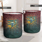 Egyptian Wadjet Winged Cobra Laundry Basket with Eye of Horus in Fiery Royal Protector Theme