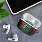 Egyptian Wadjet Winged Cobra AirPods Case with Eye of Horus in Fiery Royal Protector Theme