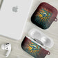 Egyptian Wadjet Winged Cobra AirPods Case with Eye of Horus in Fiery Royal Protector Theme