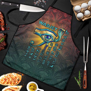 Egyptian Wadjet Winged Cobra Apron with Eye of Horus in Fiery Royal Protector Theme
