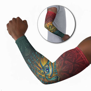 Egyptian Wadjet Winged Cobra Arm Sleeves with Eye of Horus in Fiery Royal Protector Theme